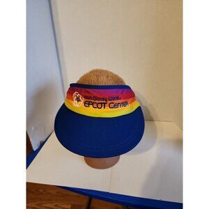 Adult Vintage 80s Disney World EPCOT Center Adjustable Rainbow Sun Visor Cap Hat